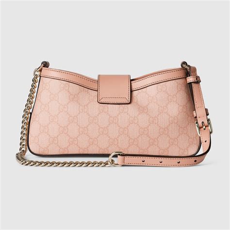 Padlock small shoulder bag in dusty pink leather 